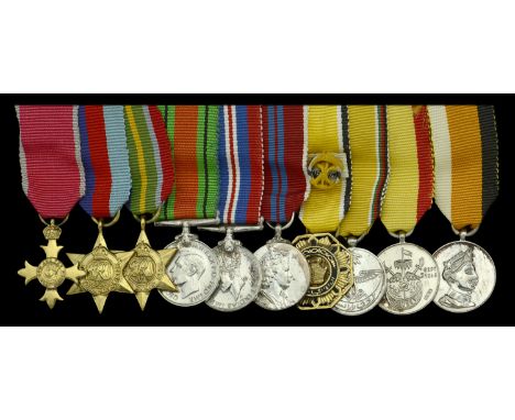 An unattributed O.B.E. mounted group of ten miniature dress medals  The Most Excellent Order of the British Empire, O.B.E. (C