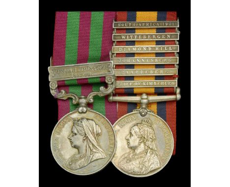 Pair: Bombardier J. Farrow, ‘Q’ Battery, Royal Horse Artillery  India General Service 1895-1902, 1 clasp, Punjab Frontier 189