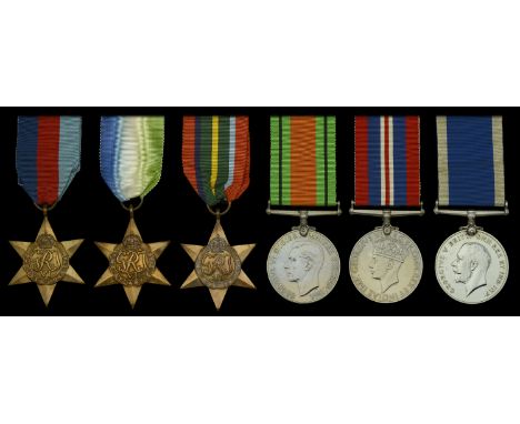 Six: Chief Yeoman of Signals R. J. Goddard, Royal Navy  1939-45 Star; Atlantic Star; Pacific Star; Defence and War Medals 193