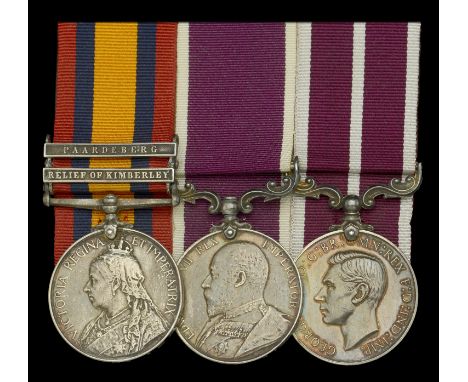 Three: Quartermaster Sergeant W. F. Porter, ‘Q’ Battery, Royal Horse Artillery  Queen’s South Africa 1899-1902, 2 clasps, Rel