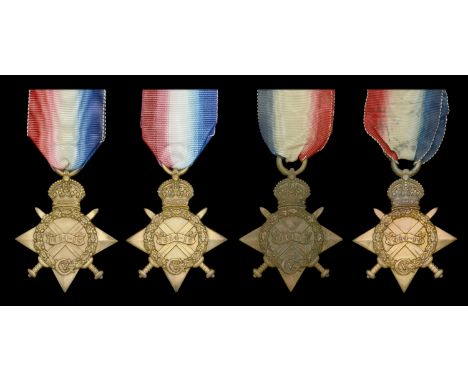 1914-15 Star (4) (L-23782 A. Bmbdr. W. H. Smith. R.F.A.; 1083. Gnr. H. G. Swindell. R.F.A.; 563 Dvr. D. Watson. R.F.A.; 36119