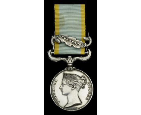 Crimea 1854-56, 1 clasp, Sebastopol, this loose on riband (G. H. H. Greathed Lieut. H.M.S. Britannia) officially engraved by 