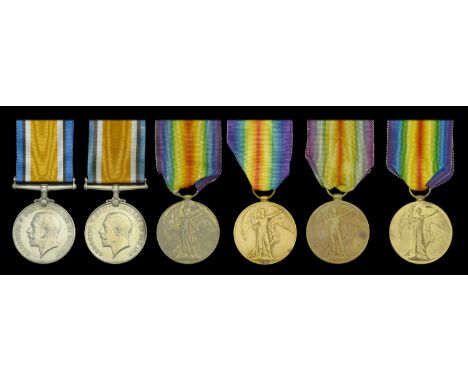 British War Medal 1914-20 (2) (128494 A. Sjt. J. W. Purves. R.A.; L-39145 Dvr. A. Philbin. R.A.); Victory Medal 1914-19 (4) (
