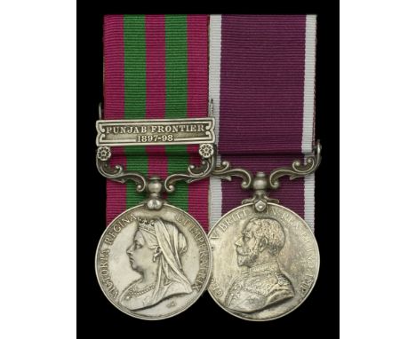 Pair: Saddler Corporal S. Molyneux, Royal Horse Artillery  India General Service 1895-1902, 1 clasp, Punjab Frontier 1897-98 