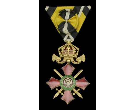 Bulgaria, Kingdom, Order of National Merit, Military Division, Officer’s breast badge, 77mm including Imperial Crown suspensi