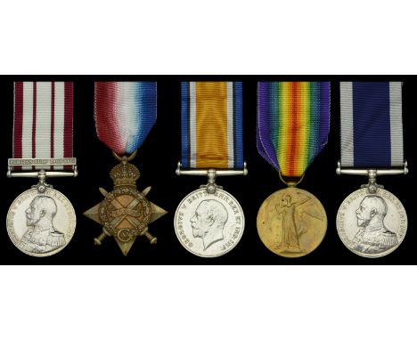 Five: Chief Stoker E. J. North, Royal Navy  Naval General Service 1915-62, 1 clasp, Persian Gulf 1909-1914 (K. 4066. E. J. No