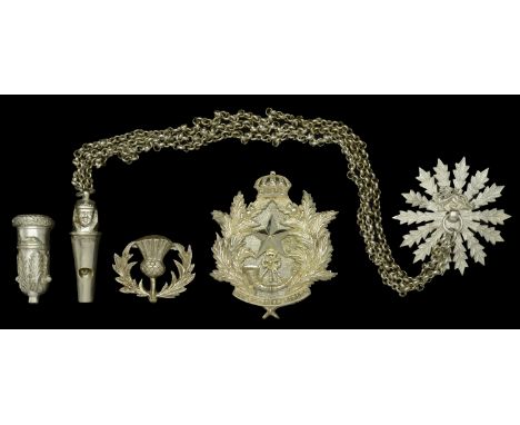 The Cameronians (Scottish Rifles) Pouch Belt Plate. A fine Volunteer Officers silvered pouch belt plate, c.1881-1901, Guelphi