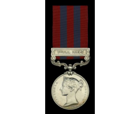 India General Service 1854-95, 1 clasp, Burma 1885-7 (351 Pte. J. Williams 1st Bn. R. W. Fus.) very fine  £120-£160