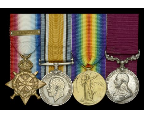 Four: Corporal H. E. Watts, Royal Engineers   1914 Star, with clasp (15116 Sapr: H. E. Watts. R.E.); British War and Victory 