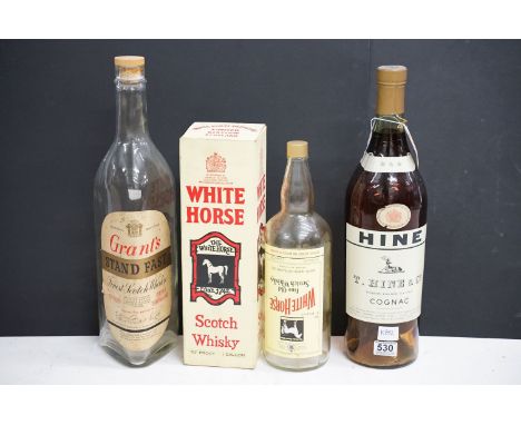 Cognac - Hine - A large promotional / dummy bottle, together with a Grant's 'Stand Fast' empty Scotch Whisky bottle (3 1/3 im