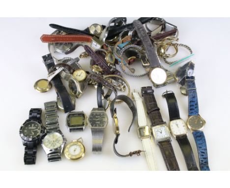 Collection of over 40 ladies &amp; gents wristwatches to include Rotary, Sekonda, Casio, Lorus, Ingersoll, etc 