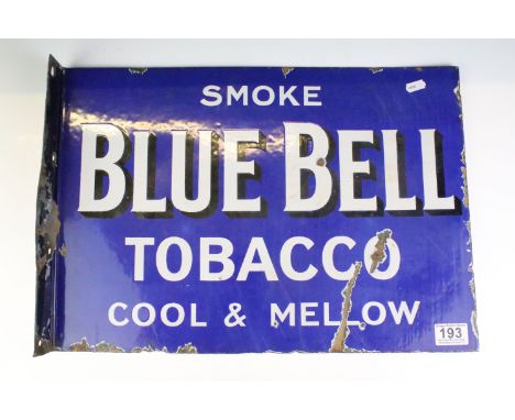 Advertising - ' Blue Bell Tobacco - Cool &amp; Mellow ' double sided enamel wall sign, approx 50cm W x 36cm H 