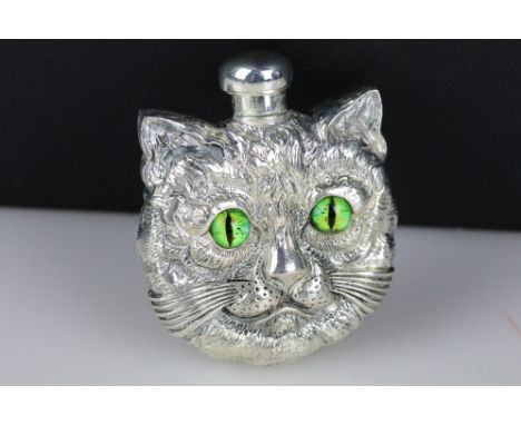 Interesting perfume bottle in the Louis Wain style, stamped 800 