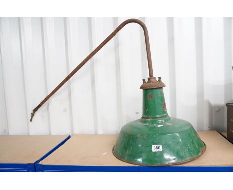 A mid century industrial green enamel lamp by Revo.