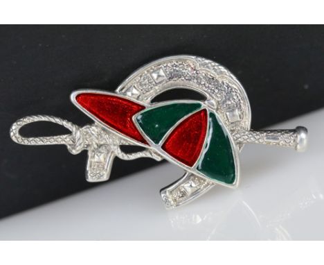 Silver and enamel brooch 