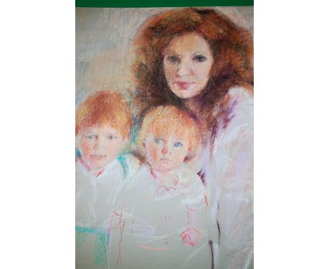 COOTE, MICHAEL; an unframed portrait sketch of a woman and two children, coloured pastel on card.
74cm x 61cm

Michael Coote 