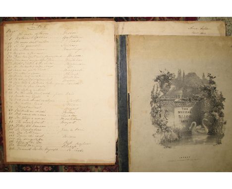 [MANUSCRIPT MUSIC, compiled by Anne Holder, 1812] 4to album, song list on front paste-down, over 118 numbered 48 unnumbered p