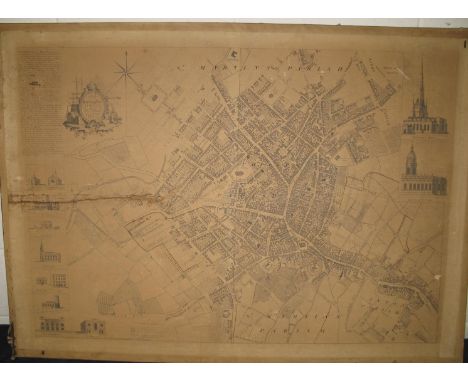 [MAP] HANSON (Thomas) surveyor: "Plan of Birmingham Survey'd...1778", large map on 2 sheets joined, engr. by J. Roe, mounted 