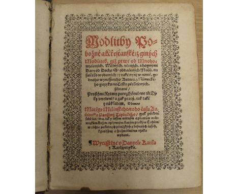 [BOHEMIAN BINDING / CZECH PRAYERS / LITURGY] MILINSKY (Matej.) editor / compiler: Modlitby Pobozne a Krestansk z gynich modli