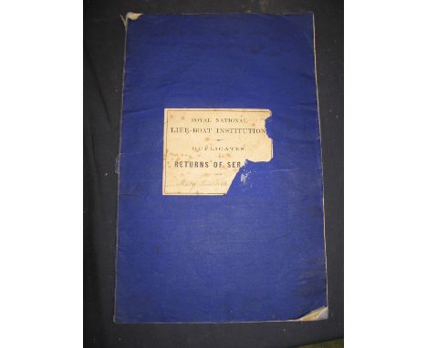 [LIFEBOATS / R.N.L.I.] The "Mary Somerville" Lifeboat, a large folio "Duplicates of Returns of Service" printed report book f