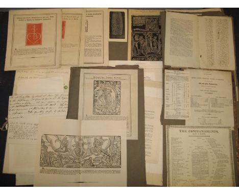 BIBLIOGRAPHICAL INTEREST, misc. printed material, facsimile letters, but with some manuscript, mostly 19th c. (Q).