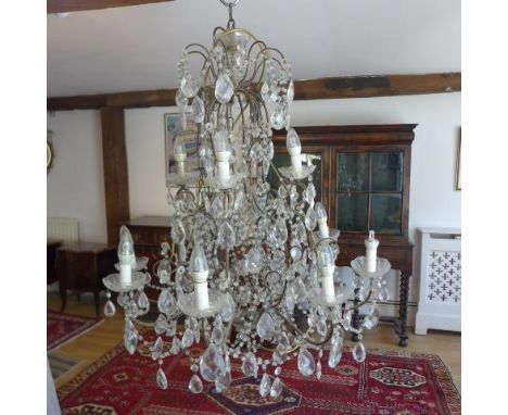 A drop lustre two tier chandelier - With 74cm x Height 105cm 