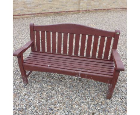 A hardwood garden bench - Height 99cm x 155cm x Depth 59cm 