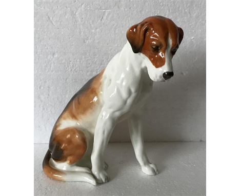 Royal Worcester dog, a seated hound - 18.5cms - excellent condition. 