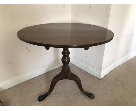 Mahogany tip top table - 84 cms d on tripod base 