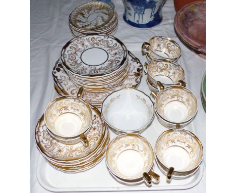 A 'Spode Period' part tea service, approx 35 pieces, other Spode and Aynsley plates etc 