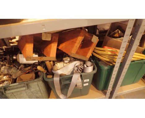 Three boxes of mixed tools fixtures and fittings