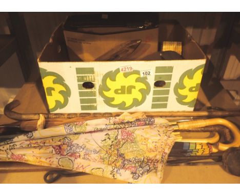 Box of mixed tools including spanners etc
