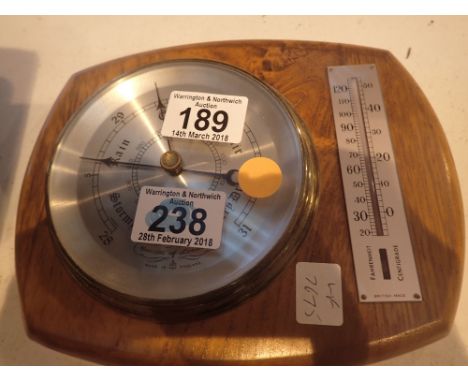 Committee of London wall mounted barometer and thermometer weather station
