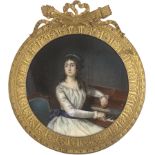 Lefrançois oder François, Nicolas [...: Miniatur Portrait einer jungen Frau am Klavier sitzend