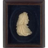 Britisch: 18. Jh. Miniatur Wachs Portrait eines Mannes mit Perücke...