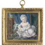 Baudoin, Pierre-Antoine - In der Ar...: Miniatur Portrait eines kleinen Mädchens in Louis XVI In...