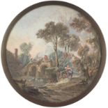 van Blarenberghe, Louis-Nicolas - U...: Idyllische Flußlandschaft mit Hirten