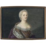 Liotard, Jean-Étienne - Werkstatt: Miniatur Portrait der Kaiserin Maria Theresia mit hermel...