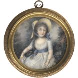 Périn-Salbreux, Lié-Louis - In der ...: Miniatur Portrait einer jungen Frau mit Strohhut, in Lan...