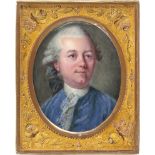 Pasquier, Pierre - zugeschrieben: Miniatur Portrait eines jungen Mannes mit gepuderter Per...