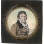 Vincent, Antoine-Paul: Miniatur Portrait eines jungen Mannes in hellbrauner Jac...