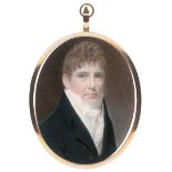 Patten, George: Miniatur Portrait eines jungen Mannes in dunkler Jacke, ...