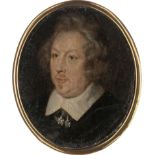 Niederländisch: um 1630/1640. Miniatur Portrait eines Mannes mit gewellt...