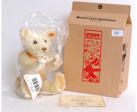 STEIFF; An original Steiff Millennium teddy bear in original box, with certificates. Bear never opened (still sealed) in orig