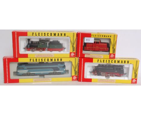 FLEISCHMANN: A collection of 4x Fleischmann HO Gauge locomotives, comprising of: 4110, 4280, 4064 and 4200. Each in original 