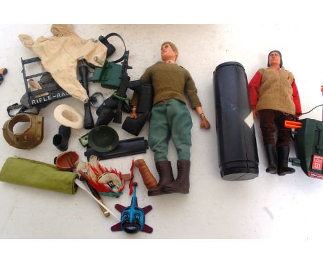 ACTION MAN; A small quantity of original vintage Palitoy Action Man accessories, clothing etc complete with one Action Man do