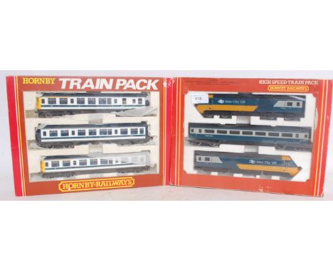HORNBY; Two original Hornby 00 gauge railway trainset Train Packs - R377 Diesel & Intercity R370. Both in original boxes.

No