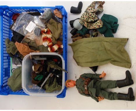ACTION MAN; A good selection of assorted vintage Action Man Palitoy clothing / accessories along with one vintage Action Man 