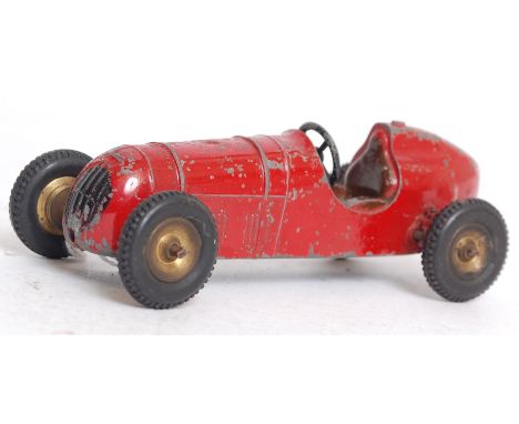 DIECAST; A vintage Scamold diecast red sports car - each wheel fitted with miniature independent suspension, with Scamold log