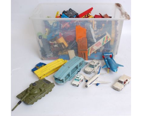 LARGE QTY DIECAST; A good varied collection of assorted diecast to include mostly playworn vintage examples including Corgi, 